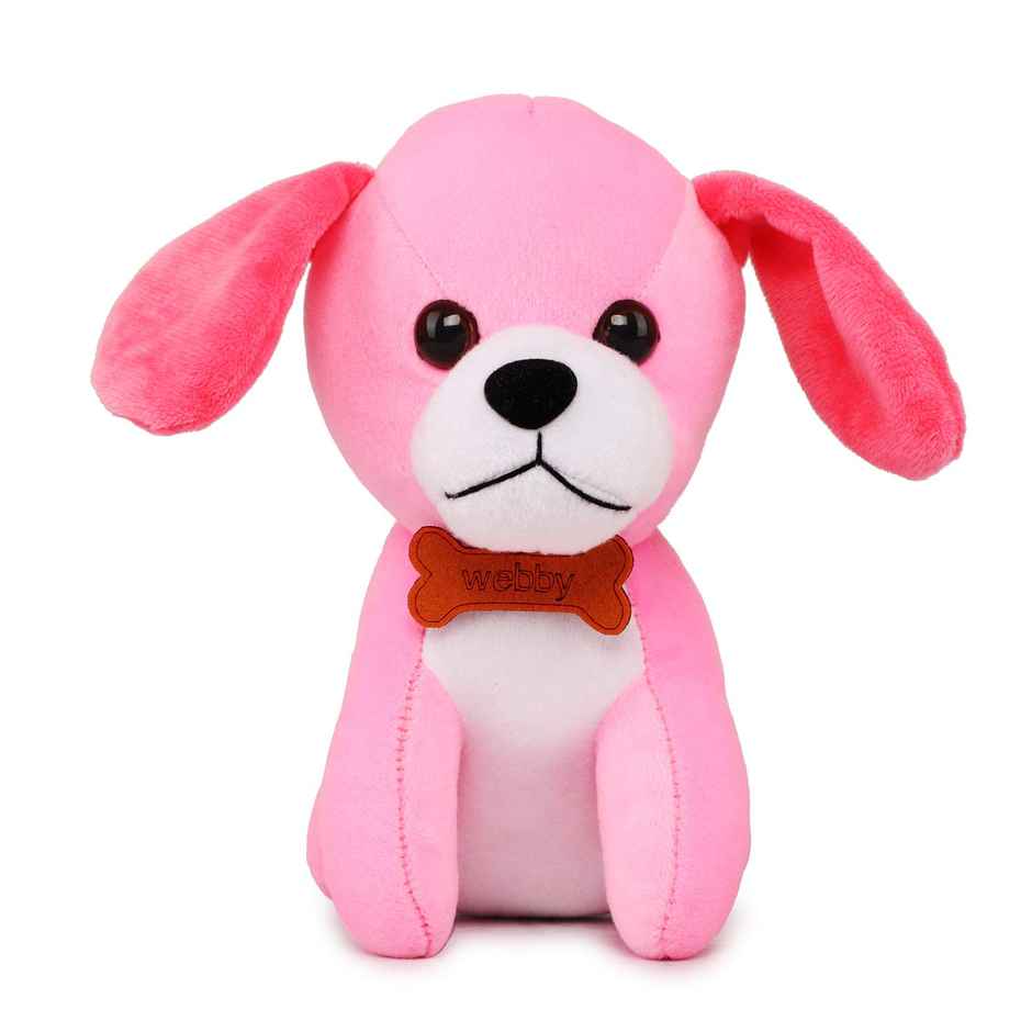 Webby Soft Animal Plush Dog Toy | 20 cm | Pink