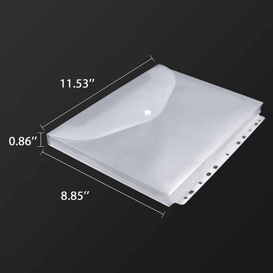 Saya Punched Document Wallet - Transparent A4 Portfolio Case for Documents | Assorted
