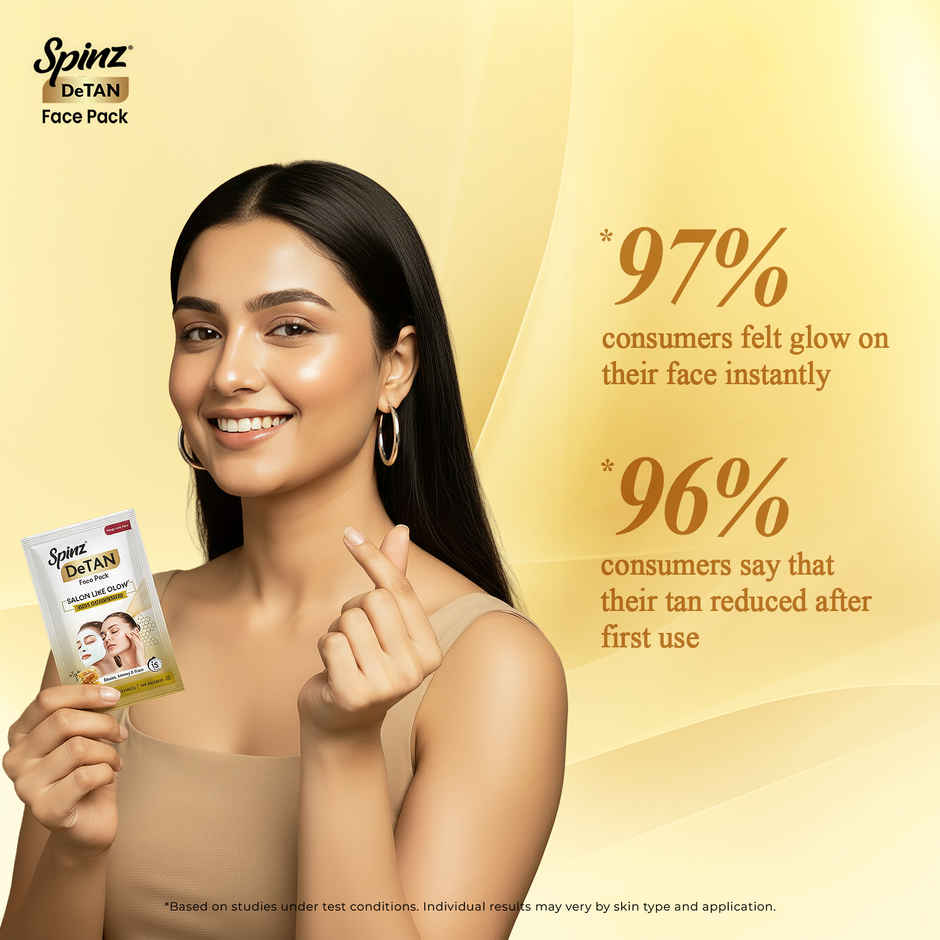 Spinz DeTan Face Pack with Besan, Honey and Kojic