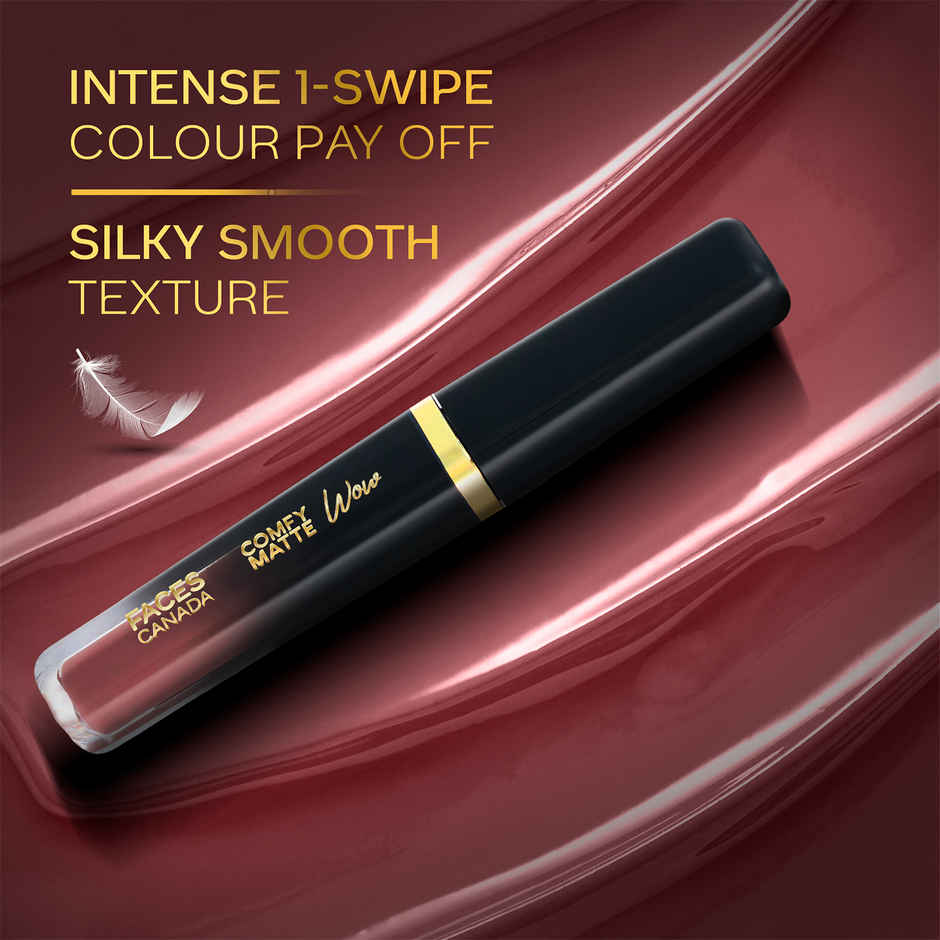 Faces Canada Comfy Matte Wow Liquid Lipstick - Cocoa Crush 07, One Swipe Application