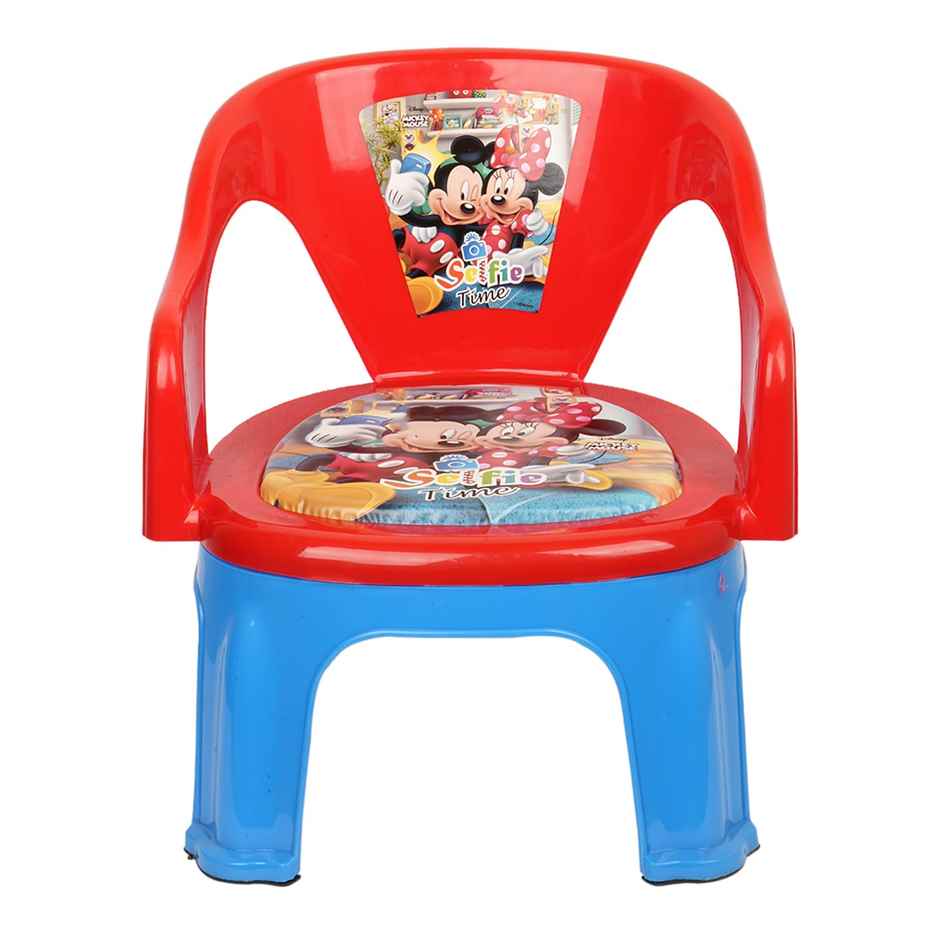 Kuber Industries Disney Mickey Plastic Foldable Kids Chair|Baby Stool|Capacity 30 Kg|Red
