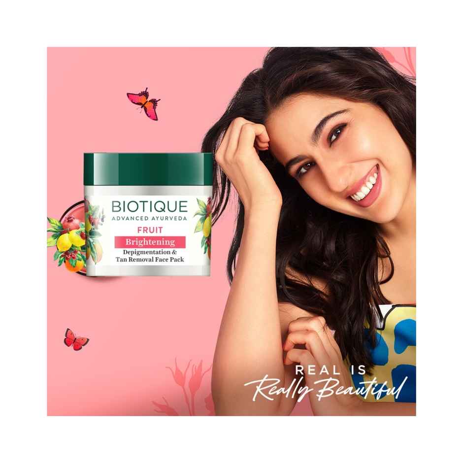 Biotique Fruit Brightening Depigmentation & Tan Removal Face Pack Jar