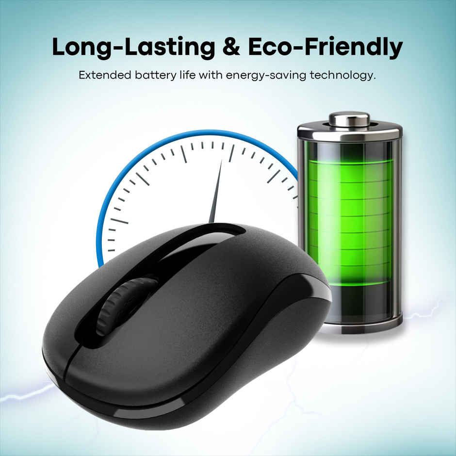 Rapoo M10+ 2.4G Wireless Mouse | 1000 DPI | 30ft Range | 12 Months Battery Life | Black