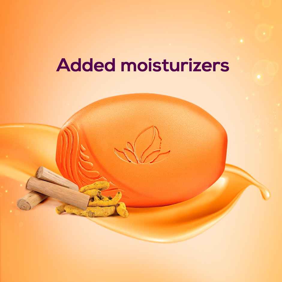 Santoor Skin Moisturizing Sandal and Turmeric Bathing Soap With Anti-Aging Properties
