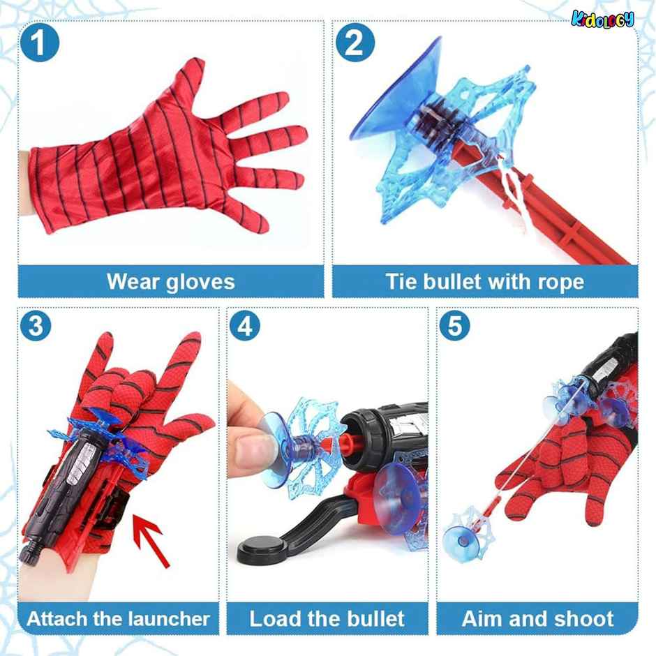 Kidology Spider Web Shooters for Kids, Spider Web Shooter,Spider Launcher Wrist Toys