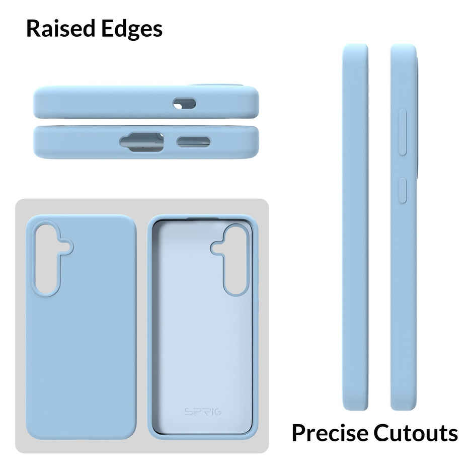 Sprig Premium Back Cover for Samsung Galaxy S24 Plus Phone Liquid Silicone Shock Proof | Blue