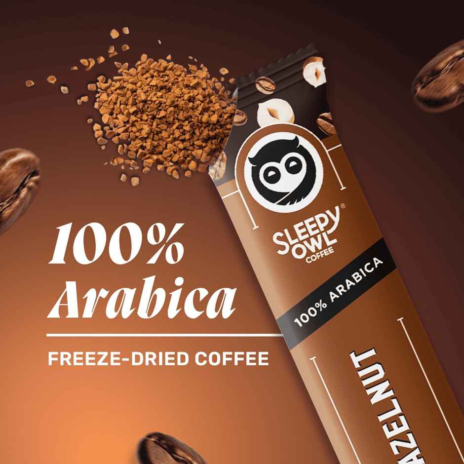 Sleepy Owl Hazelnut Pure Arabica Instant Coffee Sachets