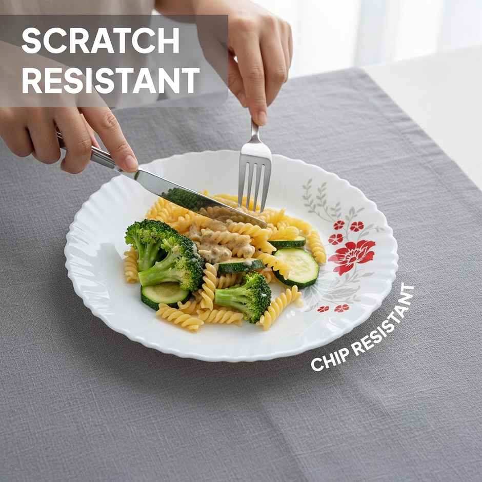 Cello Opalware Dazzle Series Scarlet Bliss Dinner Set, 18 Units
