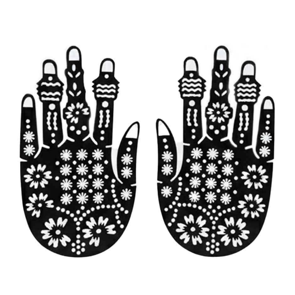 Midazzle Heena Stencils Mehandi Sticker | Small Pk1 | 2 pcs Design1 | MIHS0001