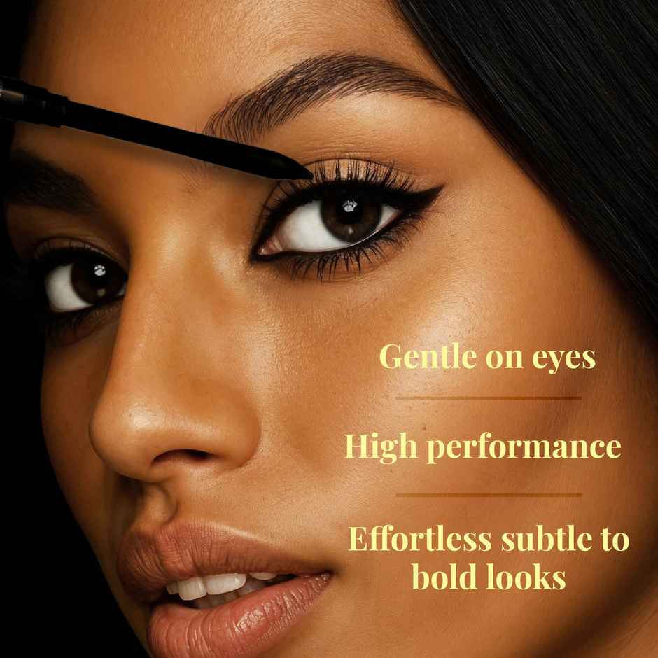 Just Herbs Naynam Day Long Kohl Kajal Smudge-Proof Sweet Almond Oil & Vitamin E (Deep Black)