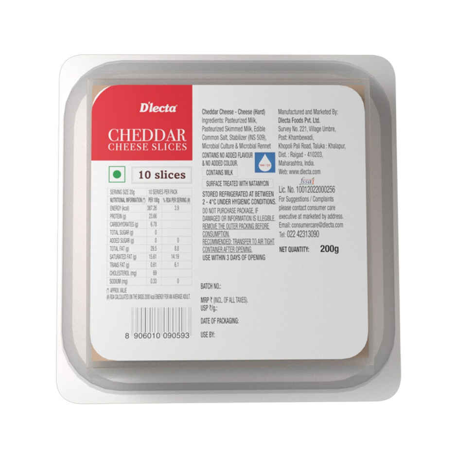 D'lecta 100% Cheddar Cheese Slices