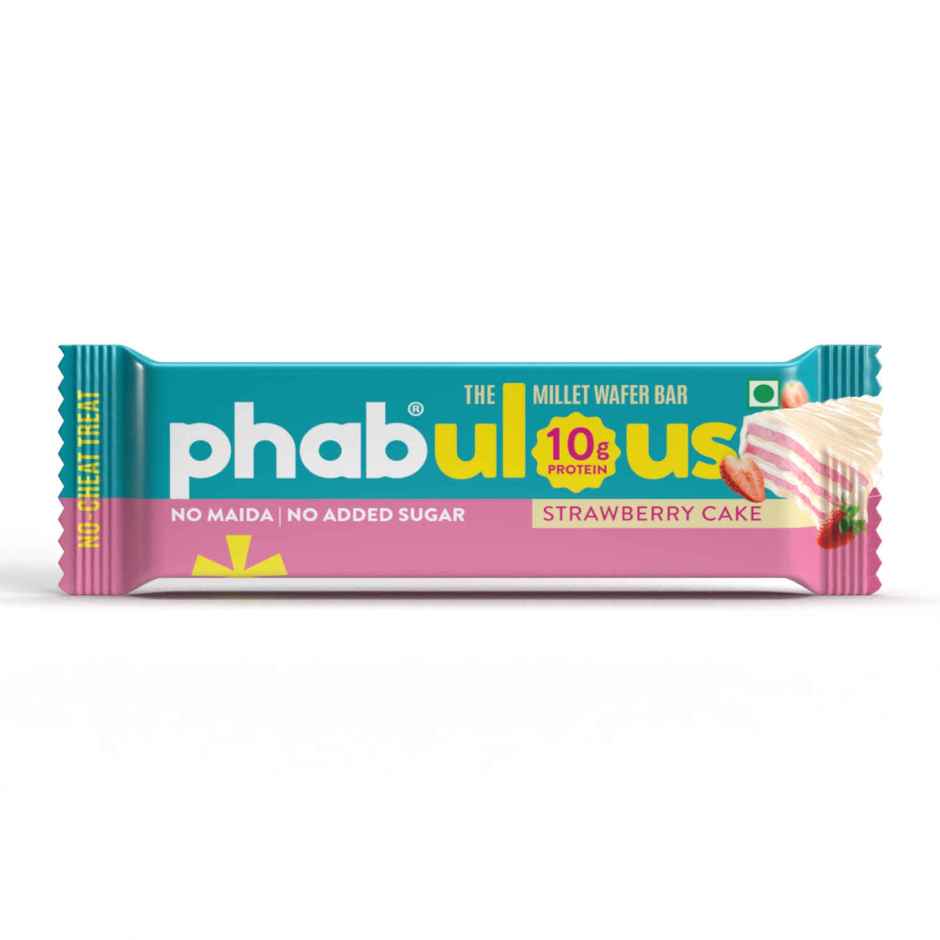 Phab Strawberry Cake Millet Wafer Bar I 10g Protein Wafer Combo
