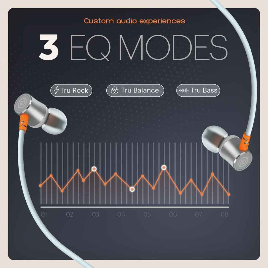 Noise Airwave Bluetooth Wireless Neckband Earphones with Mic - Ice Blue