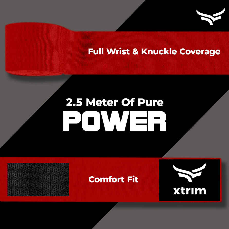 Xtrim Boxing Hand Wrap | Red | 2.5 mtr