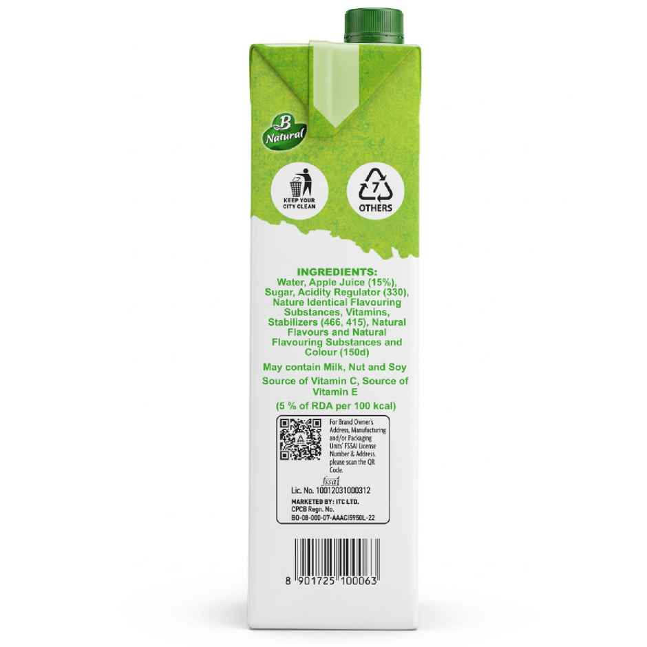 B Natural Apple Juice, Vitamin C & E