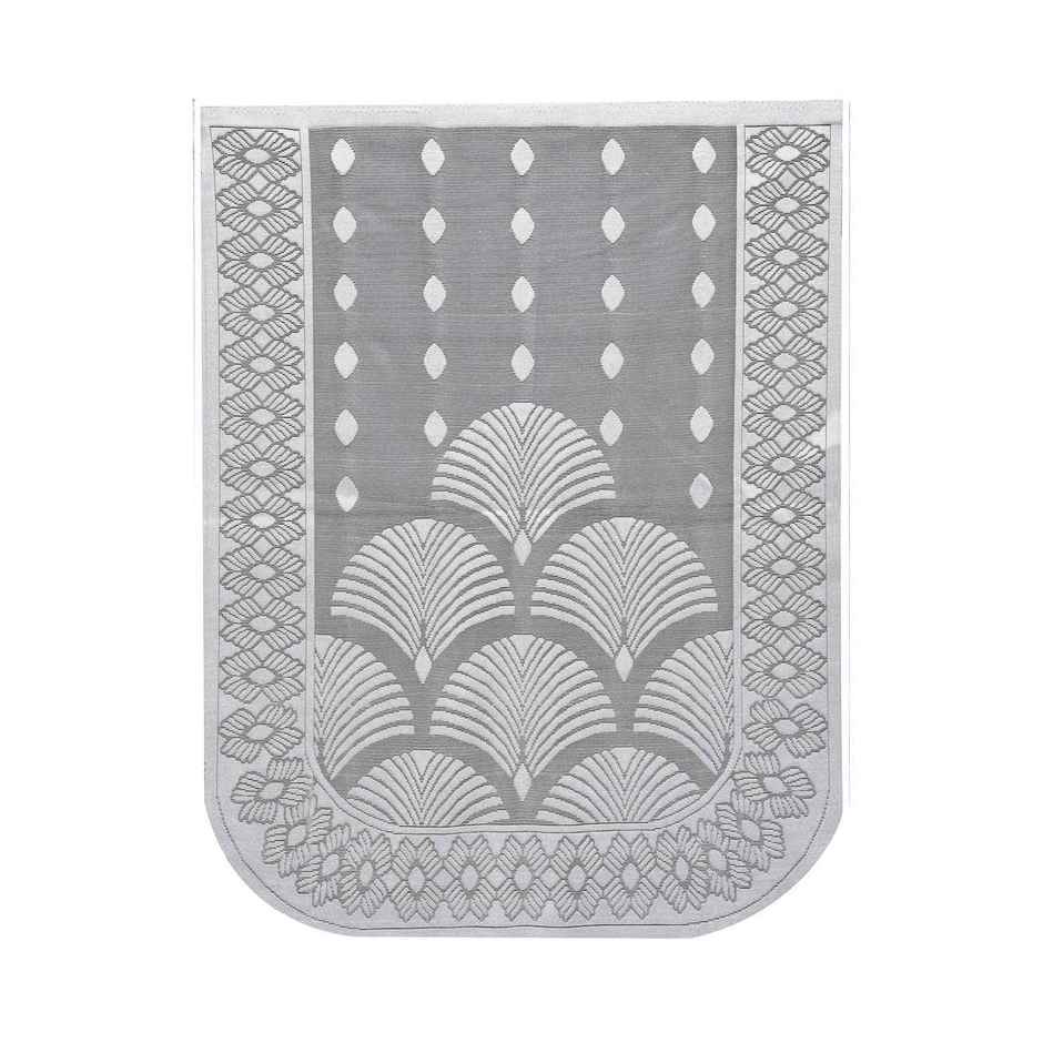 Kuber Industries Cotton Net Rainbow Pattern 5-Seater Sofa Cover for Home Decor|Living room|White