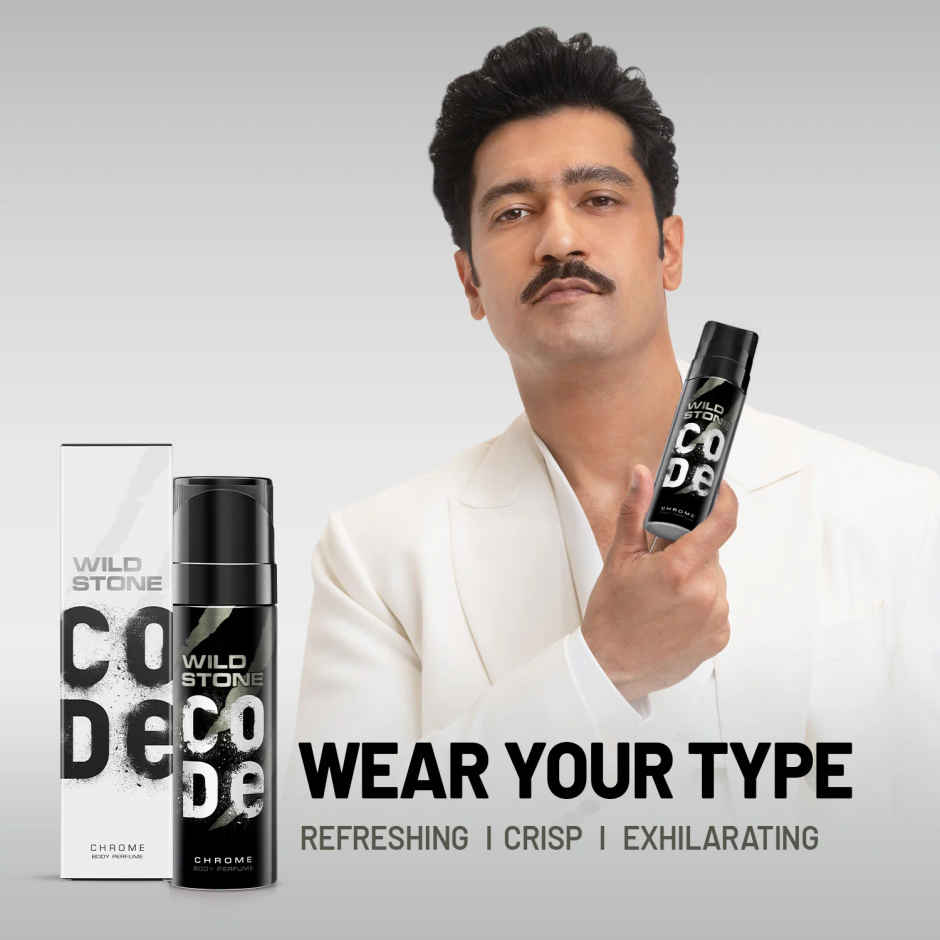 Wild Stone CODE Chrome Body Perfume | Men Deodorant | Long-Lasting