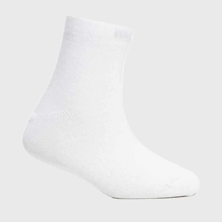 Jockey Unisex Solid Cotton, Nylon and Elastane Ankle Socks | White | 7 - 8 years