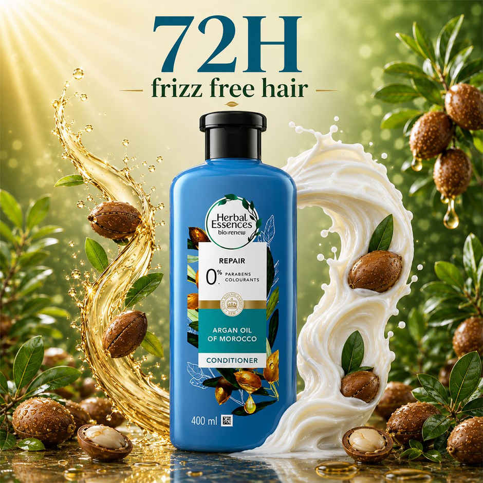 Herbal Essences Moroccan Argan Oil Shampoo For Frizz Free (400ml) & Herbal Essences Argan Oil Of Morocco Conditioner- For Hair Repair (400ml) Combo