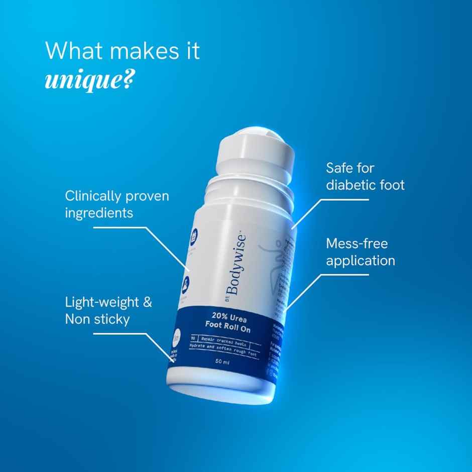 Be Bodywise 20% Urea Foot Cream Roll On | For Dry & Cracked Heels