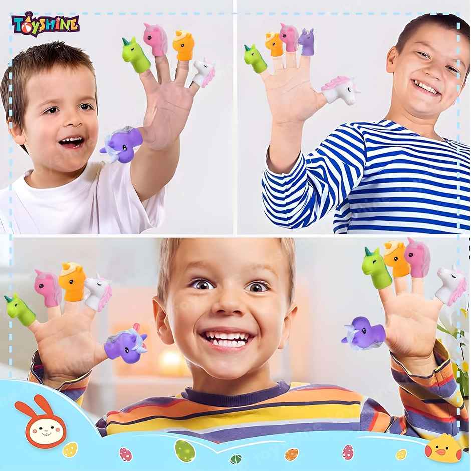 Toyshine 5 Pc Cute Unicorn Interactive Storytelling Safe & Non-Toxic Baby Finger Puppet Toy Set
