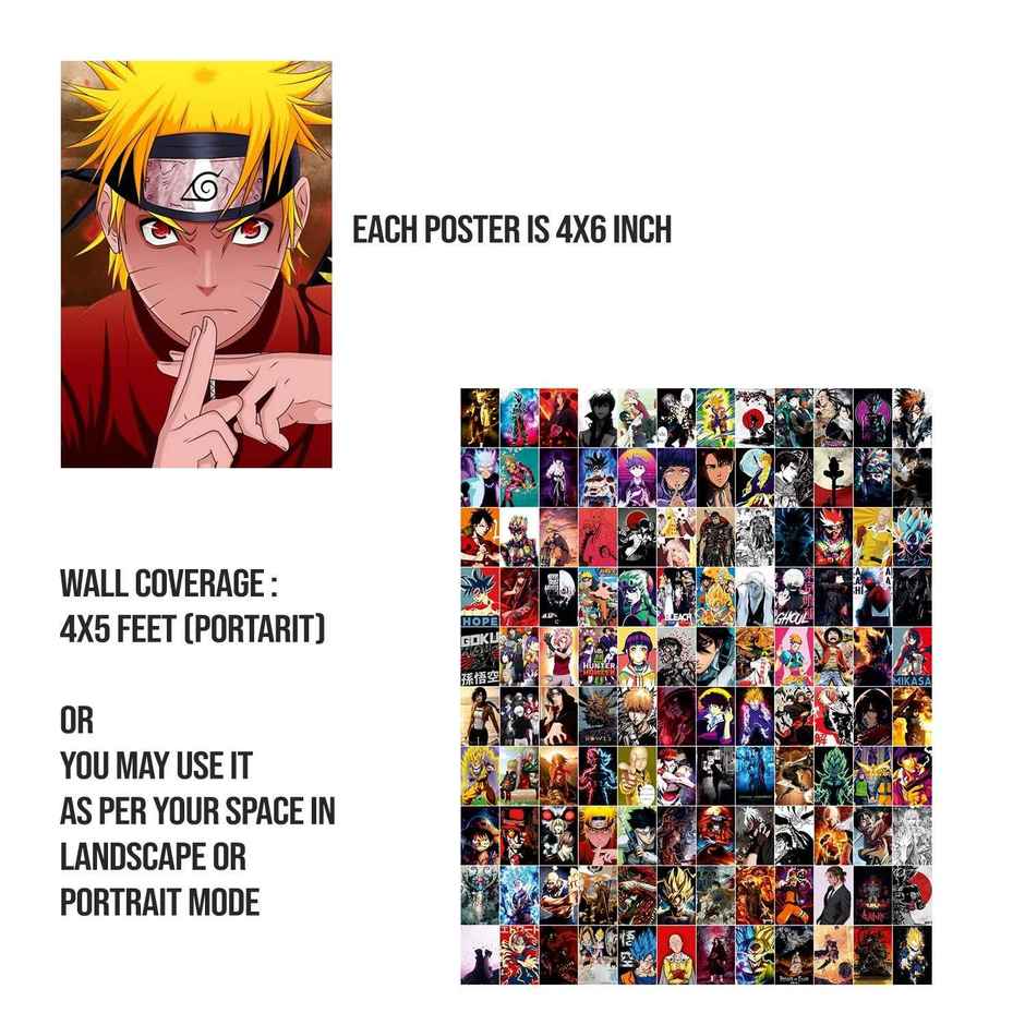 Paper Plane Design Anime Wall Posters Collage | Set of 120 | (4 Inch x 6 Inch) D13