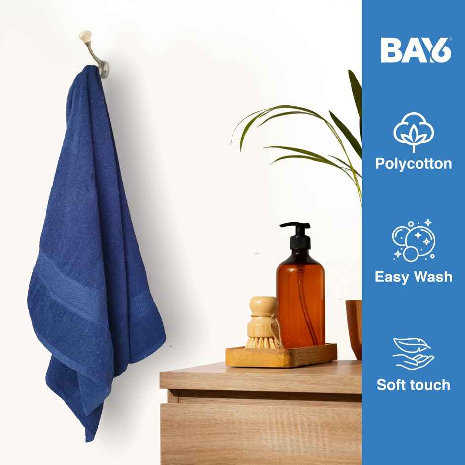 BAY6 Microfibre Moxy Bath Towel | 400 GSM | Blue - 70 x 140 cm