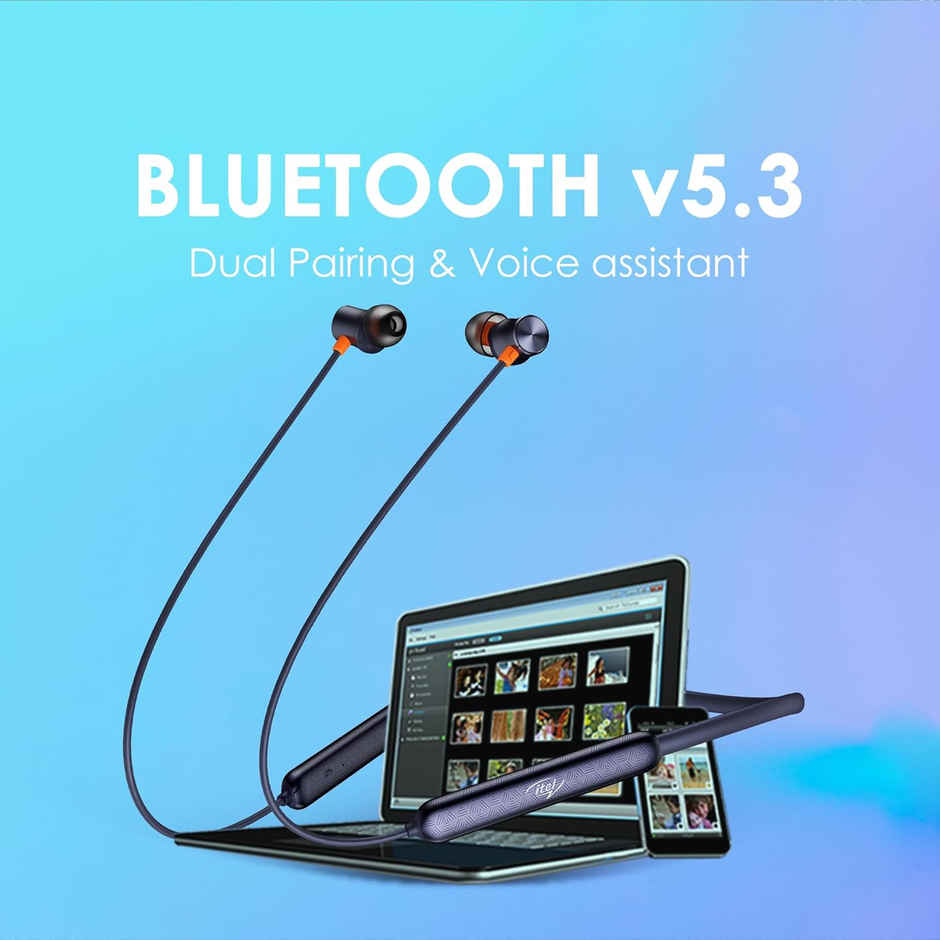 itel Ieb54 Earphones - Ai Enc, 35H Playtime, 10Mm Bass,Magnetic, Ipx5, Dual Pairing (Blue)