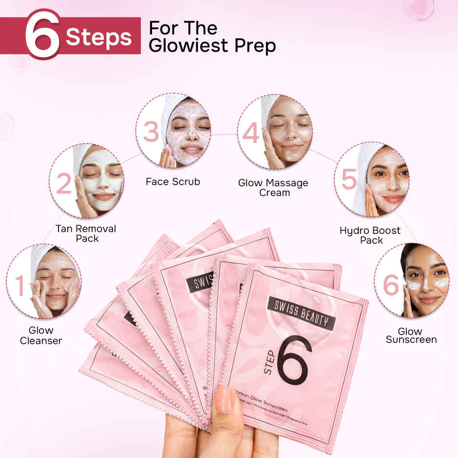 Swiss Beauty Care Korean Glow Facial Kit | 6-Steps For Glass-Skin