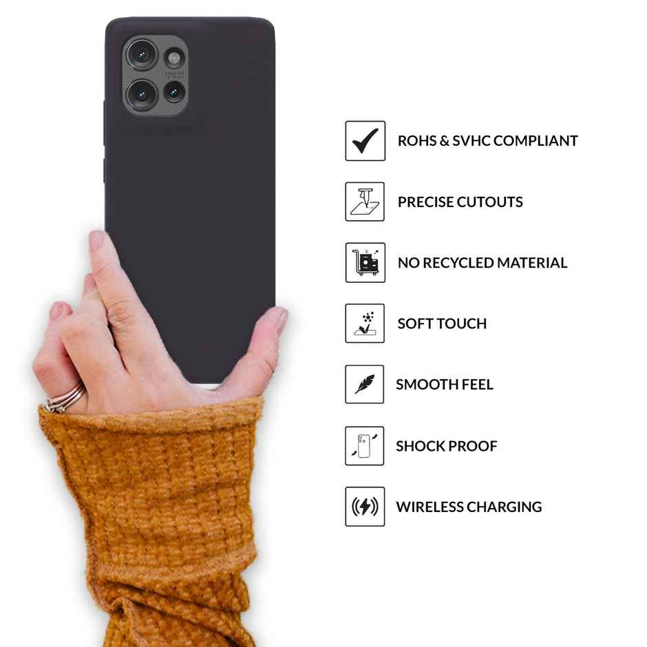 Sprig Premium Back Cover for Moto Edge 50 Liquid Silicone Shock Proof | Charcoal Gray