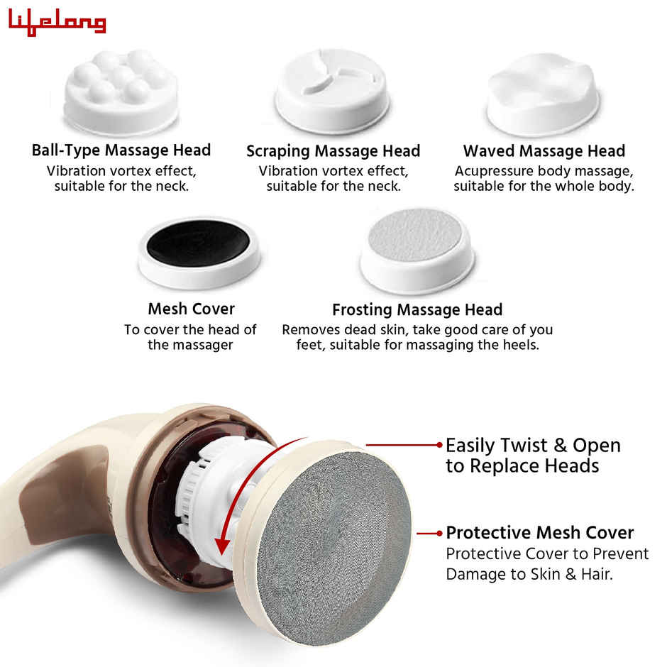 Lifelong Llm27 Handheld Full Body Massager, Brown