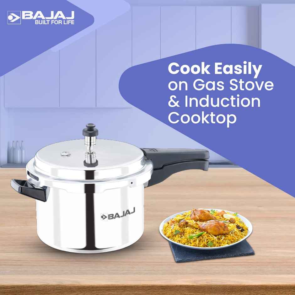 Bajaj 5 Liter Induction Bottom Stainless Steel Pressure Cooker Piecex OlPiece