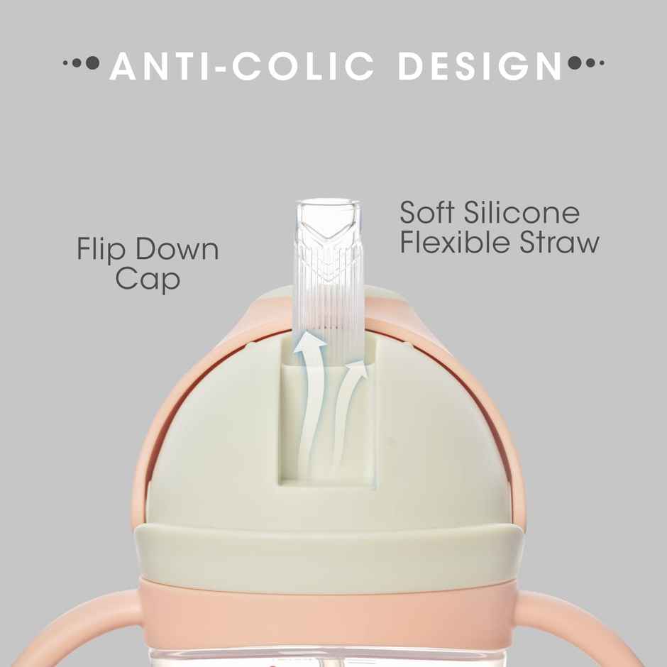 R for Rabbit Premium Hippo Baby Straw Sipper Bottle (300 ml Yellow)