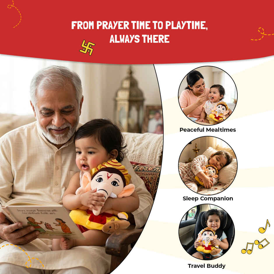 Panda's Box Mantra Chanting Baby Ganesha | Small - 20 cm