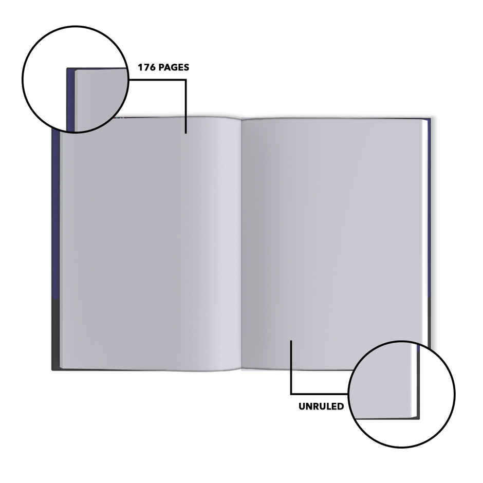 Classmate Pulse Unruled Hard Cover Notebook (A5, 80 GSM, Assorted Design)