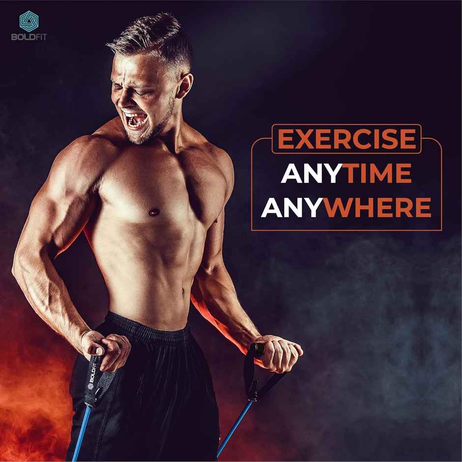 Boldfit Resistance Tube Green 25 kg| Heavy-duty Green Resistance Tube for Strength Building