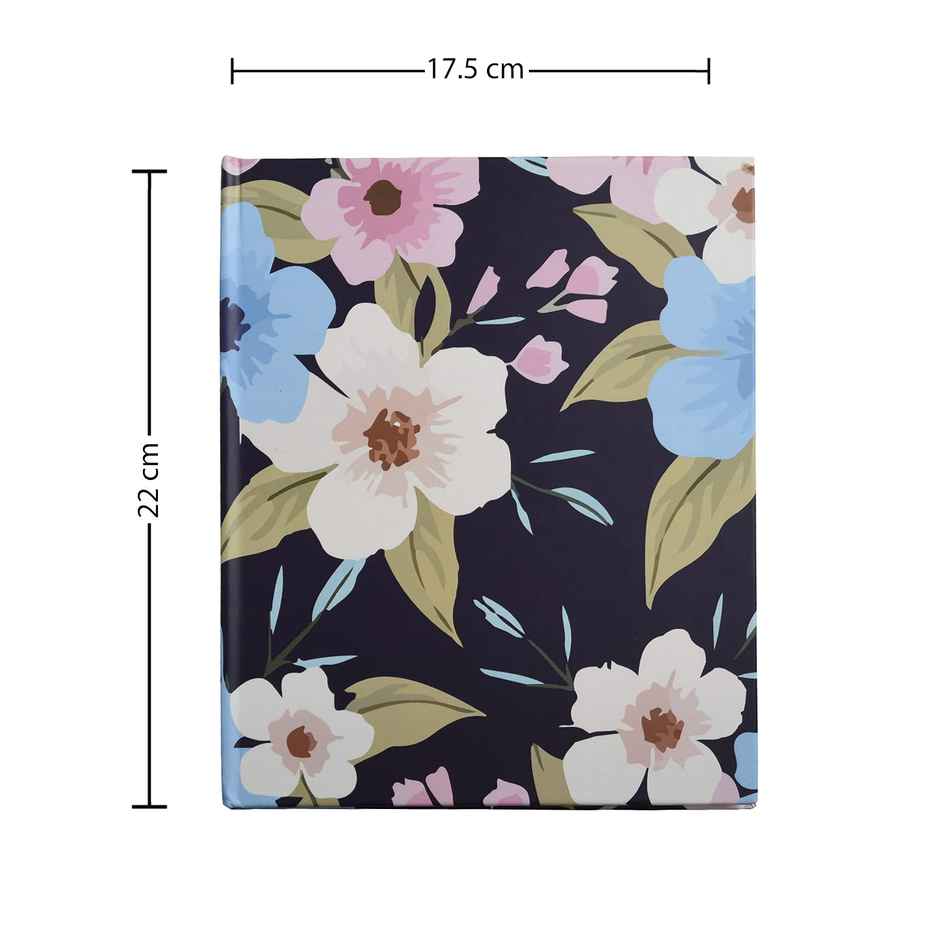 Papboo Floral Single Ruled Hardbound Notebook Diary, (22 X 17.5 Cm, 80 Gsm, 140 Pages