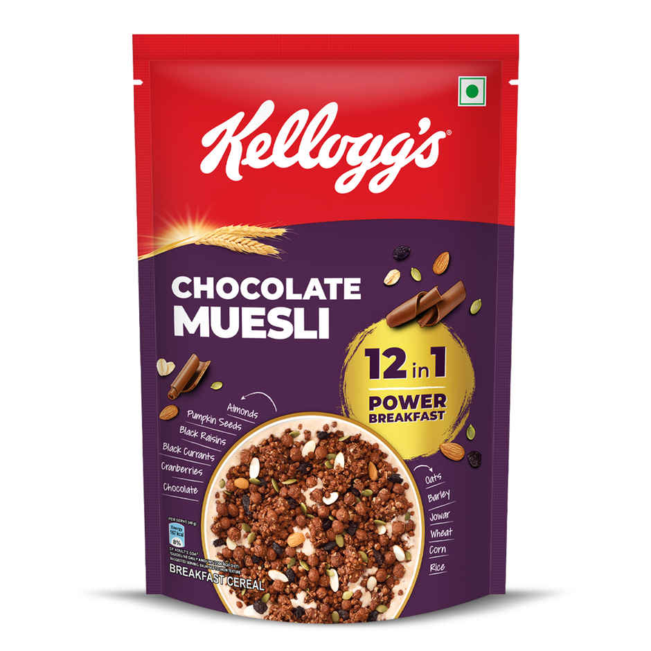 Kellogg's Chocolate Muesli | 12 In 1 Power Breakfast | No Maida | No Palm Oil | India's Tastiest Muesli