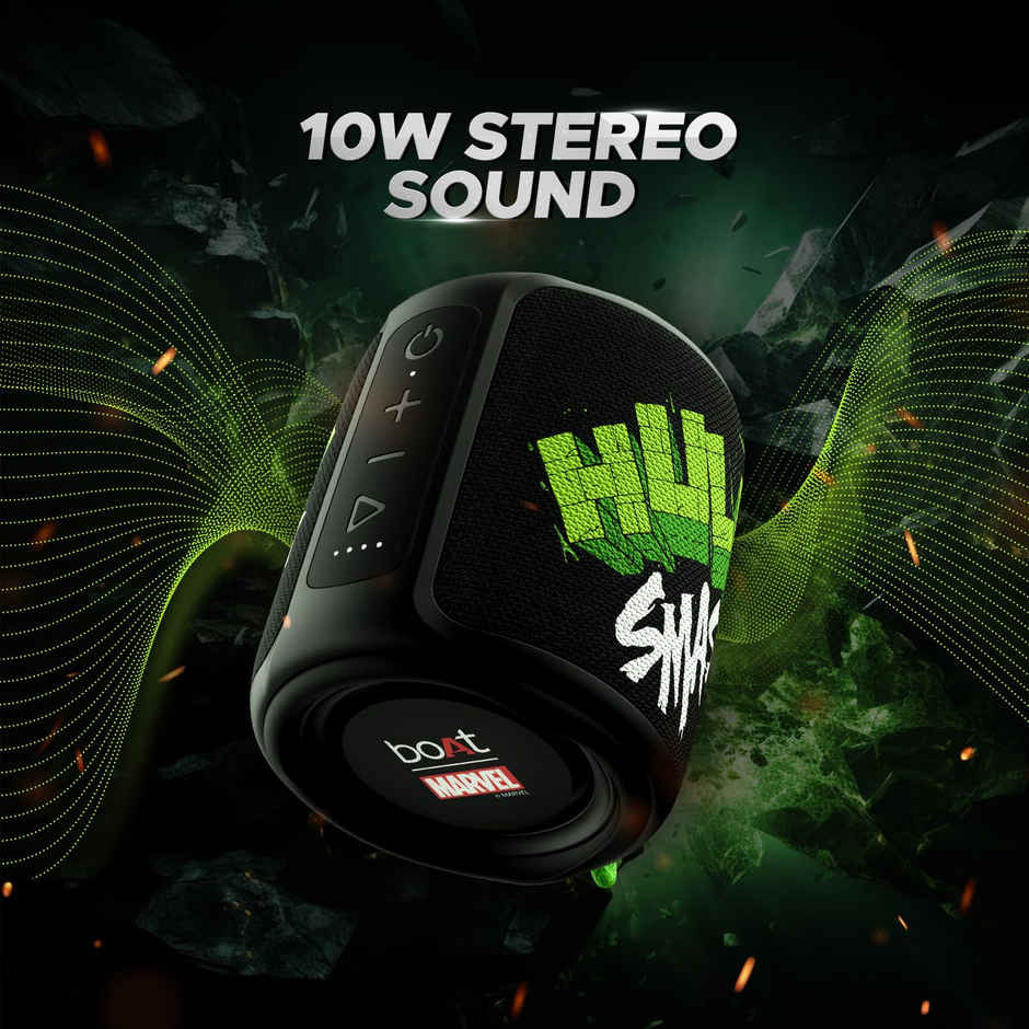 boAt Stone 350 Bluetooth Speaker w/ 10W RMS Stereo Sound & IPX7 Water Resistance (Green Fury)