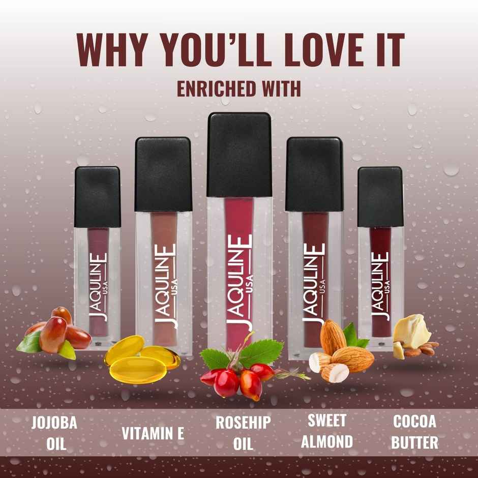 Jaquline USA Pout Power Set of 5 Liquid Lipstick Water Proof Smudge Proof Transfer Proof