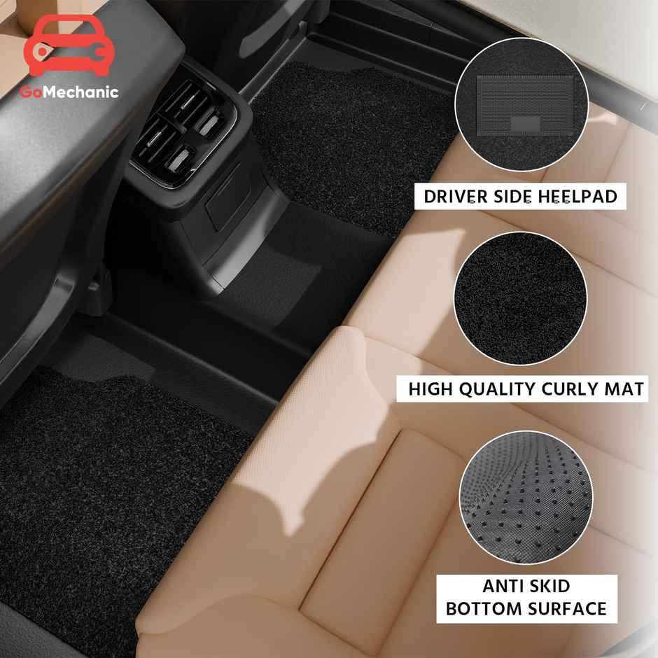 GoMechanic Car Mat 4pcs-Interior Accessory For Car-Standard 12 mm Pvc Universal Car Grass Foot Mats