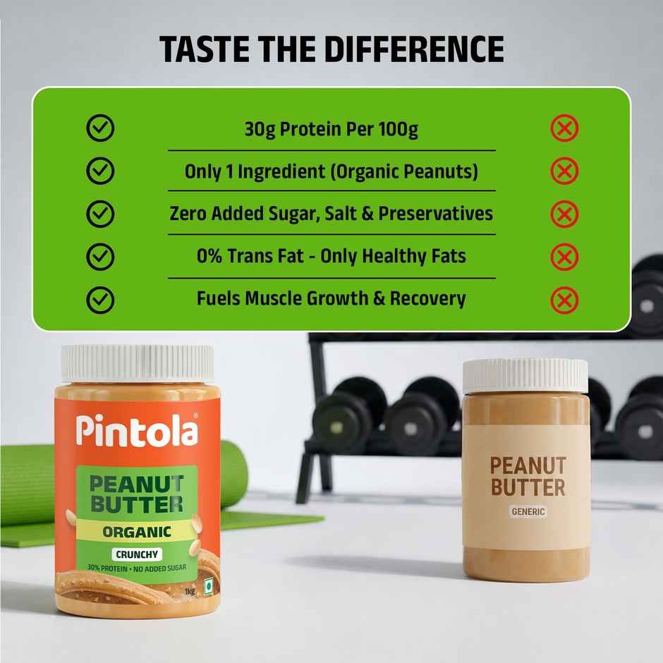 Pintola Organic Unsweetened Peanut Butter Crunchy