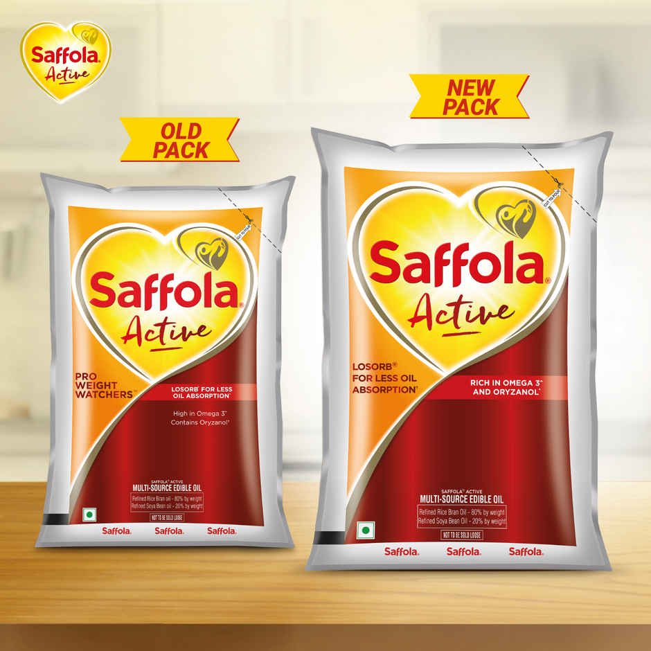 Saffola Active Rice Bran & Soyabean Oil | Rich in Omega 3 & Oryzanol