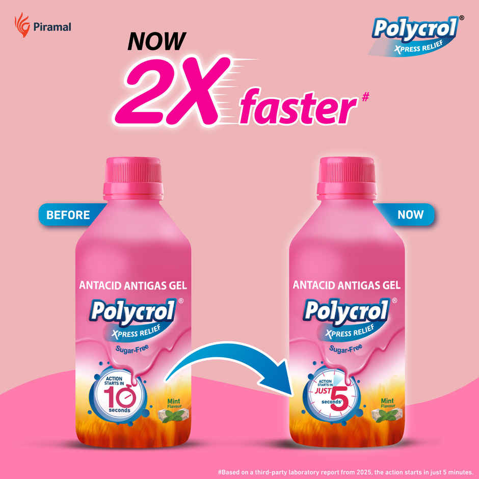 Polycrol Xpress Relief Mint Flavour Sugar Free Gel 