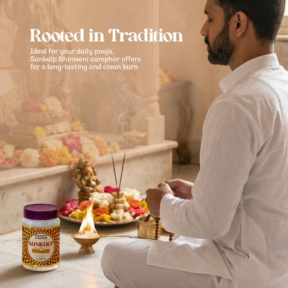 Sankalp Pure Bhimseni Camphor Flakes Jar | Mangaldeep