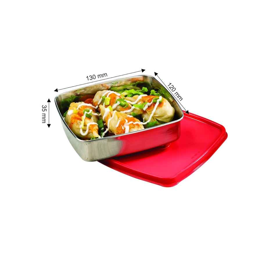 Signoraware Smart N Slim Steel Container | 400 ml | Black | Steel Food Storage Container