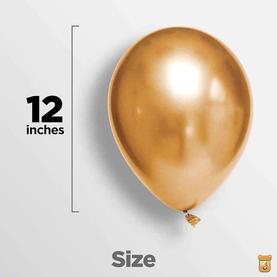 Just Party Golden Metallic Chrome Shiny Balloons For Party Decorations