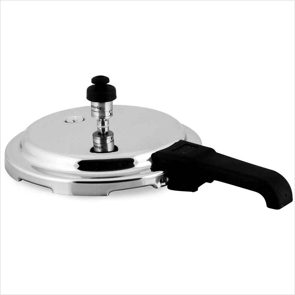 Butterfly Curve Stainless Steel Outer Lid Pressure Cooker, 2 Litre, Silver