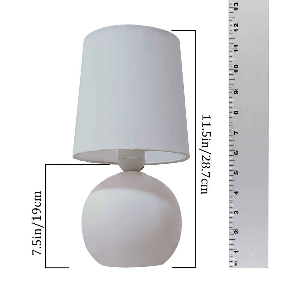 HOMESAKE Classic Ceramic Bedside Table Lamp | Farmhouse Nightstand Lamp | White