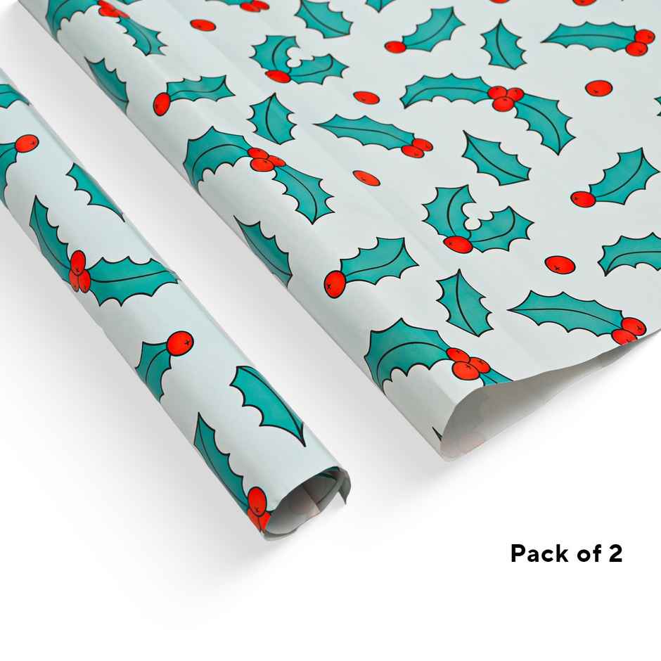 Mistletoe Leafs Wrapping Paper | Mad Over Print